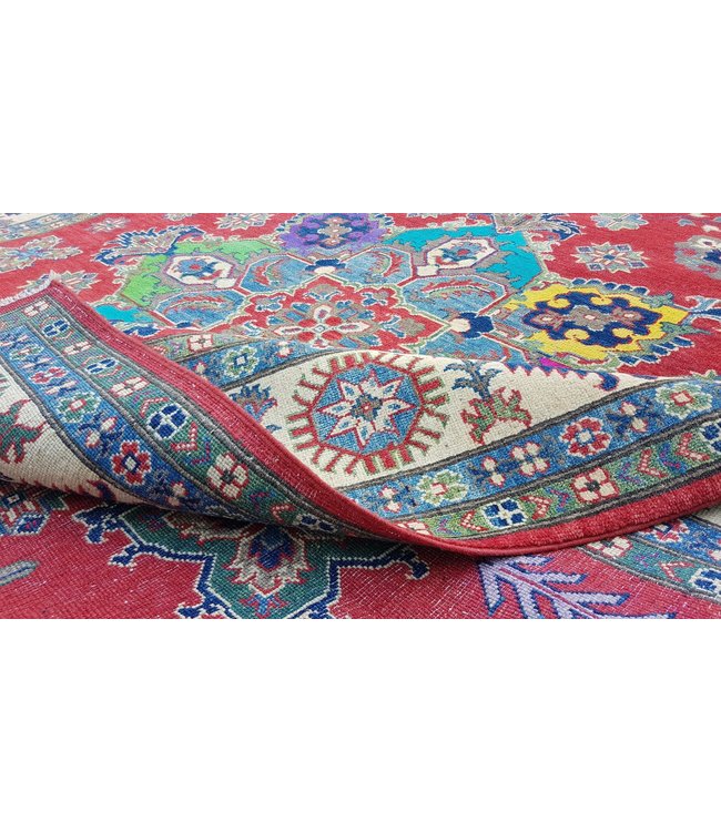 Hand knotted  10'x 8' wool kazak area rug  314x244 cm  Oriental carpet