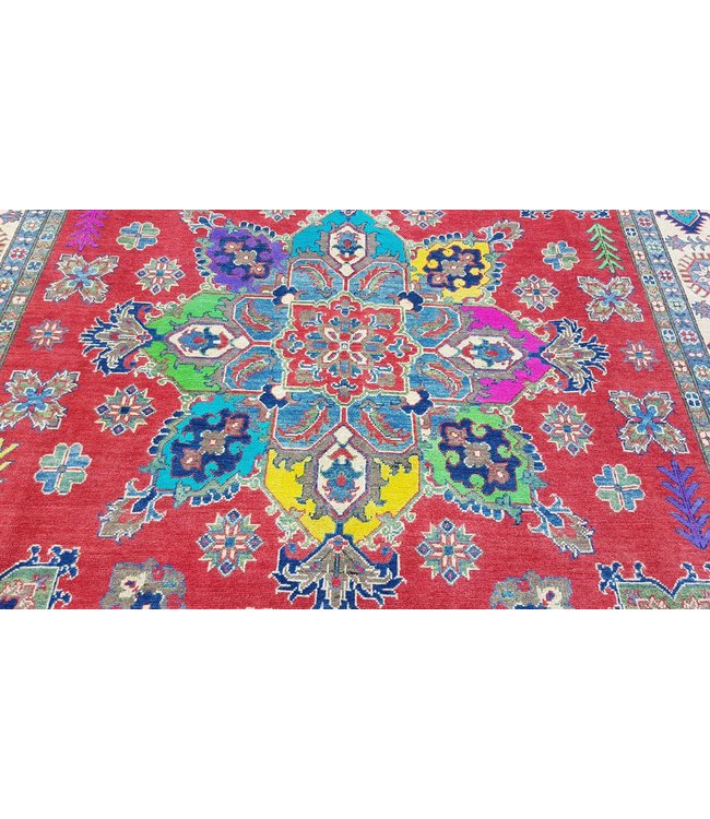 Hand knotted  10'x 8' wool kazak area rug  314x244 cm  Oriental carpet