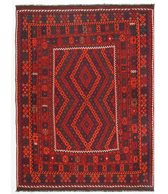 335x255 cm Hand Woven Afghan Wool Kilim Area Rug