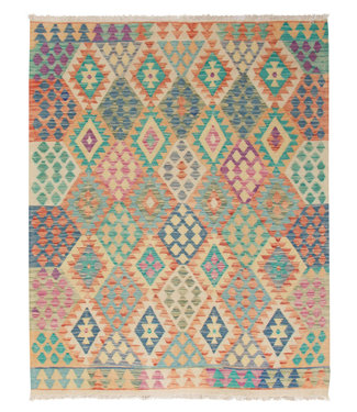 195x157 cm Hand Woven Afghan Wool Kilim Area Rug