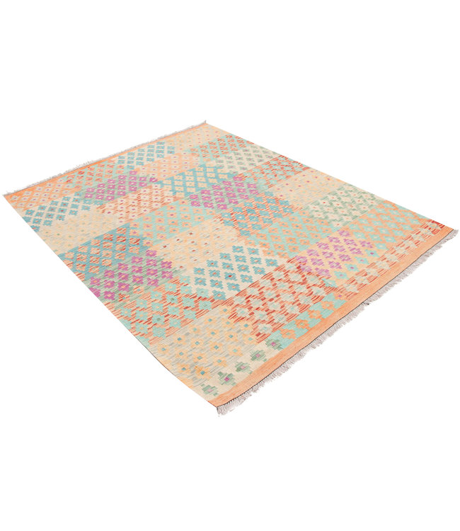 203x157 cm Hand Woven Afghan Wool Kilim Area Rug