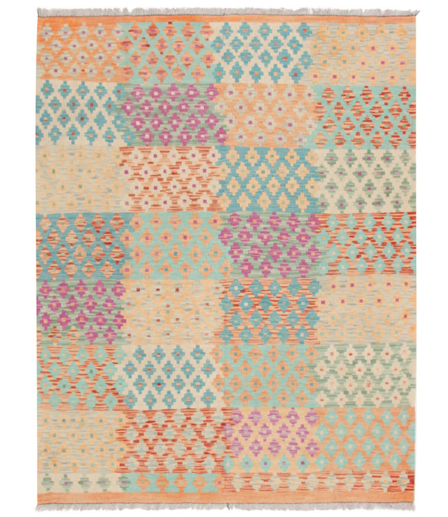 203x157 cm Handgewebte Orientalisch Wolle Kelim Teppich