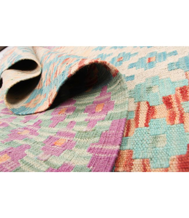 203x157 cm Handgewebte Orientalisch Wolle Kelim Teppich