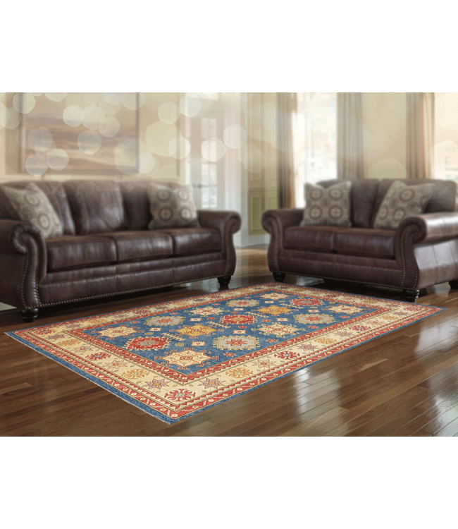 Hand knotted  12'7x 9' wool kazak area rug  388x277 cm   Oriental carpet
