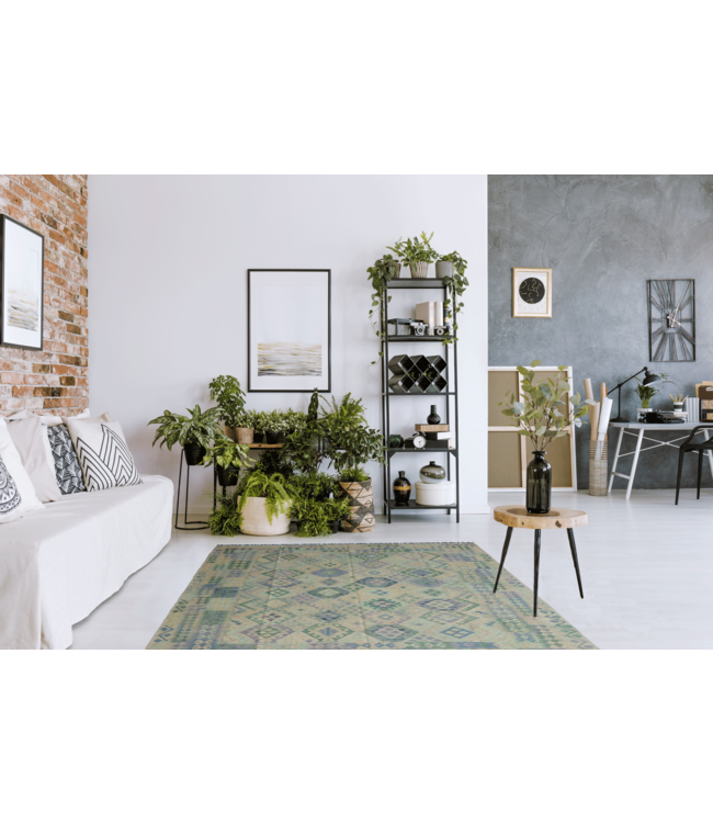 11'22x7'90 Hand Woven Afghan Wool Kilim Area Rug