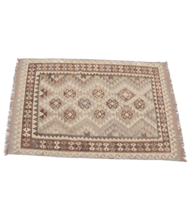 170x128 cm Hand Woven Brown Wool Kilim Area Rug