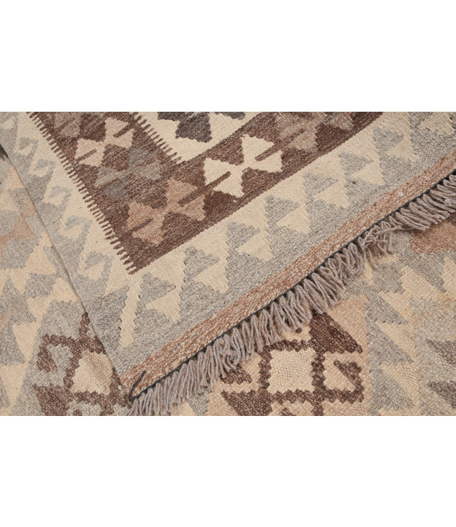 170x128 cm Handgewebte Braun Wolle Kelim Teppich