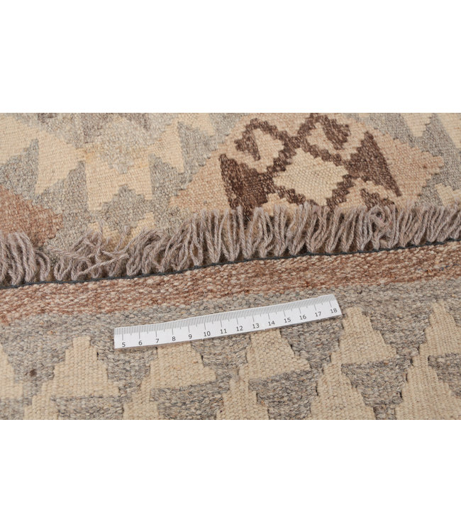 170x128 cm Handgewebte Braun Wolle Kelim Teppich