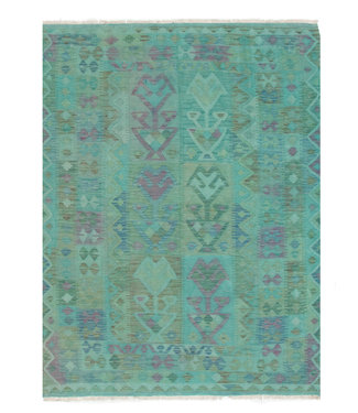 197x147 cm Hand Woven Afghan Wool Kilim Area Rug