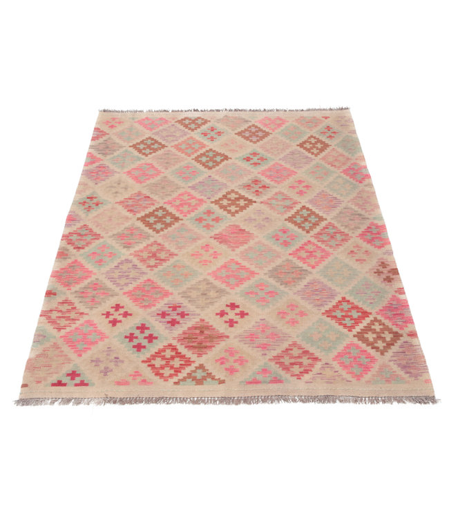 200x150 cm Handgemaakt Oosters Kelim Wol Vloerkleed