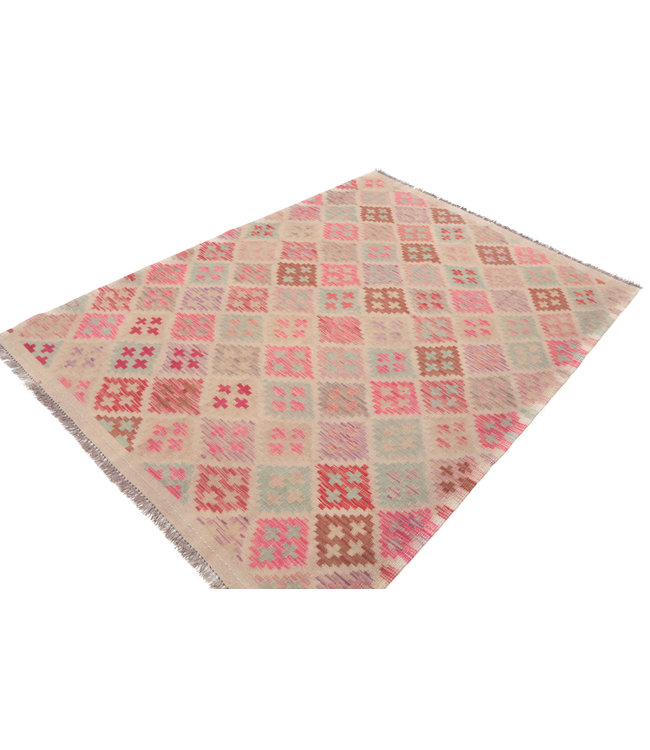 200x150 cm Handgewebte Orientalisch Wolle Kelim Teppich