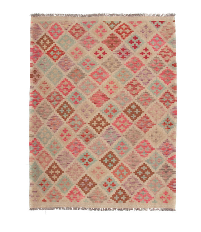 200x150 cm Handgewebte Orientalisch Wolle Kelim Teppich