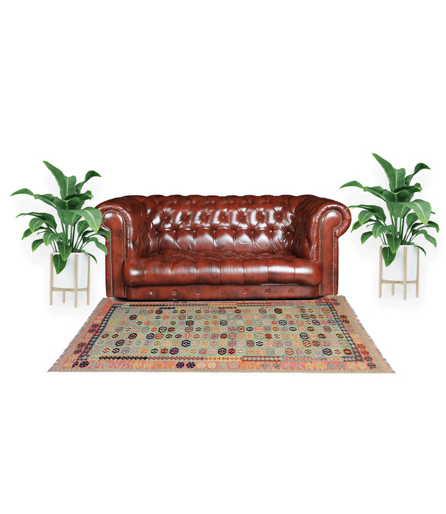 9'74x6'50 Hand Woven Afghan Wool Kilim Area Rug