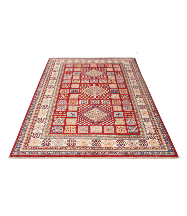 231x171cm Kazak Rug Fine Hand knotted  Wool Oriental Carpet
