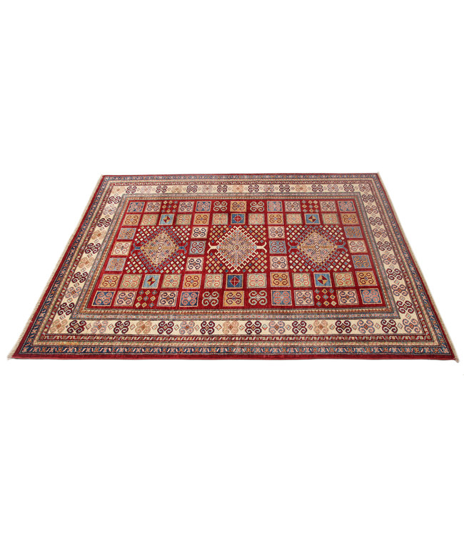 231x171cm Kazak Rug Fine Hand knotted  Wool Oriental Carpet