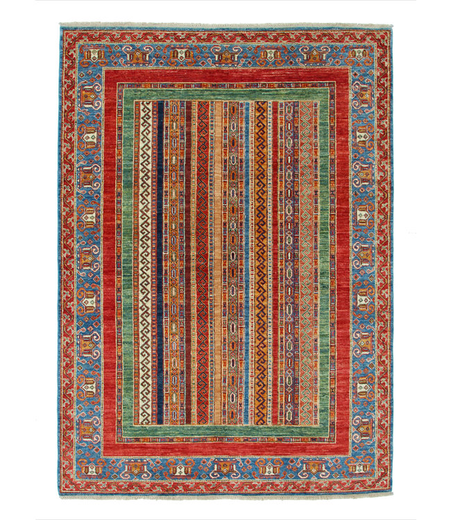 240x168 cm Kazak Rug Fine Hand knotted  Wool Oriental Carpet