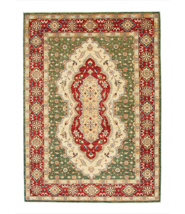 242x171cm Kazak Rug Fine Hand knotted  Wool Oriental Carpet