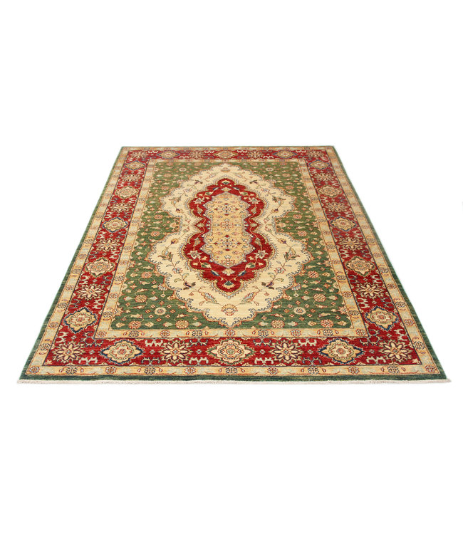 242x171cm Kazak Rug Fine Hand knotted  Wool Oriental Carpet