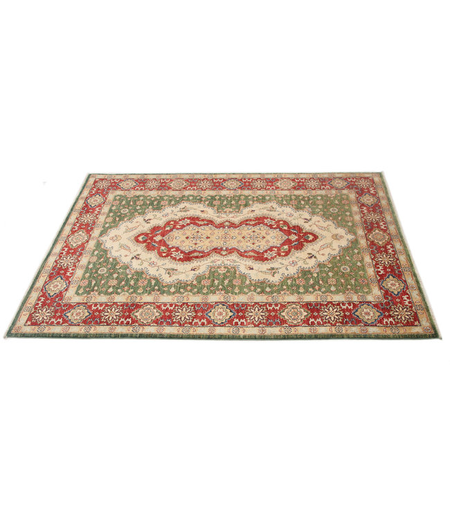 242x171cm Kazak Rug Fine Hand knotted  Wool Oriental Carpet