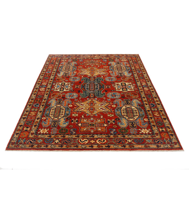 238x174 cm Kazak Rug Fine Hand knotted  Wool Oriental Carpet