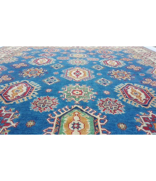 Blue Hand knotted 10'x8'2 wool kazak area rug 305x250 cm Oriental carpet