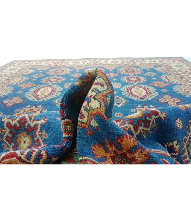 Blue Hand knotted 10'x8'2 wool kazak area rug 305x250 cm Oriental carpet