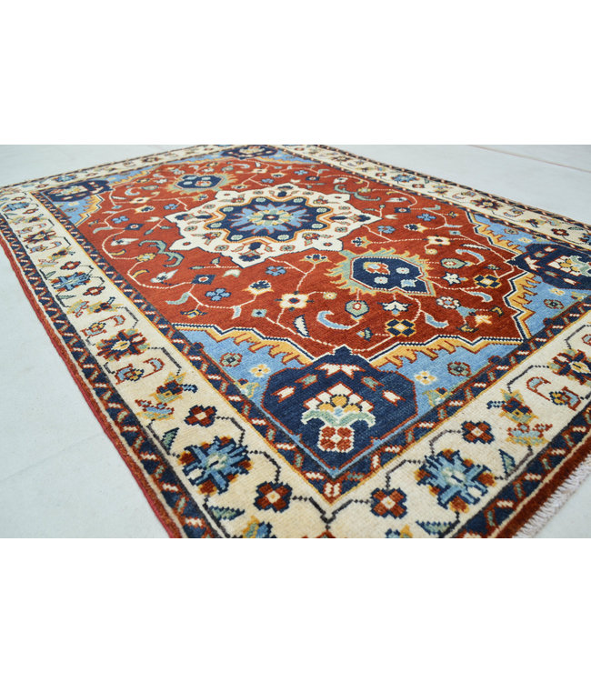 Handgeknoopt Royal Rood kazak tapijt 151x104 cm   vloerkleed Traditional