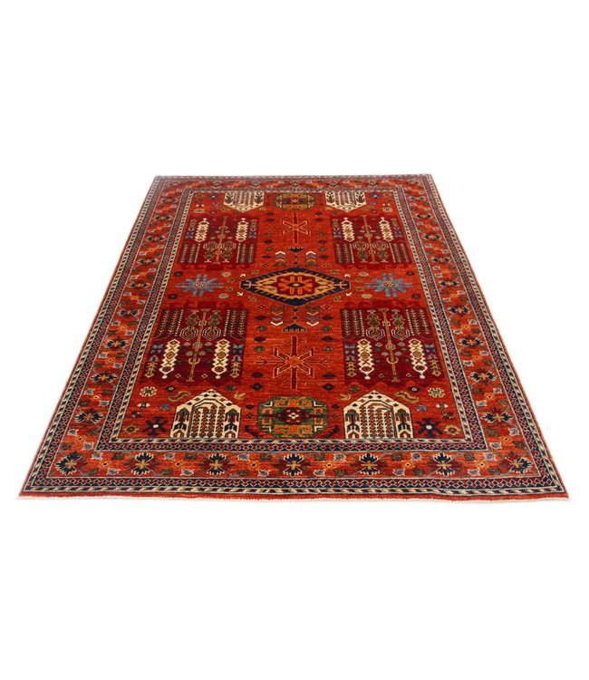 243x167 cm Kazak Rug Fine Hand knotted  Wool Oriental Carpet