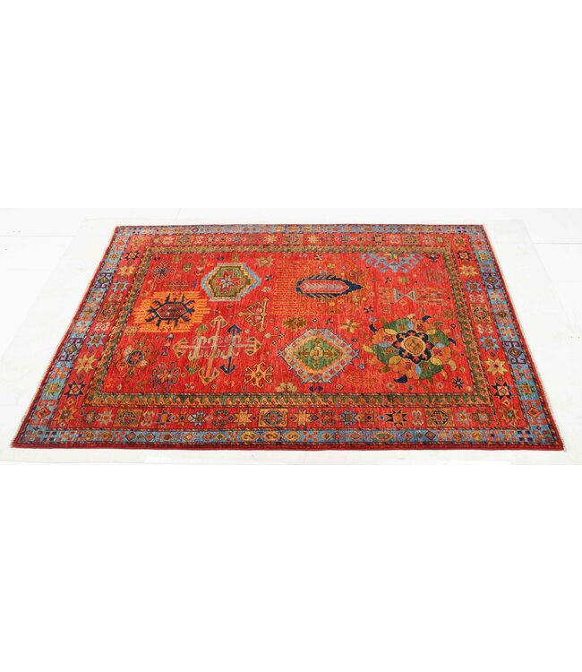 236x174 cm Kazak Rug Fine Hand knotted  Wool Oriental Carpet