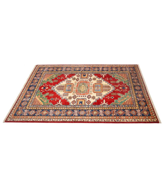 248x178 cm Kazak Rug Fine Hand knotted  Wool Oriental Carpet