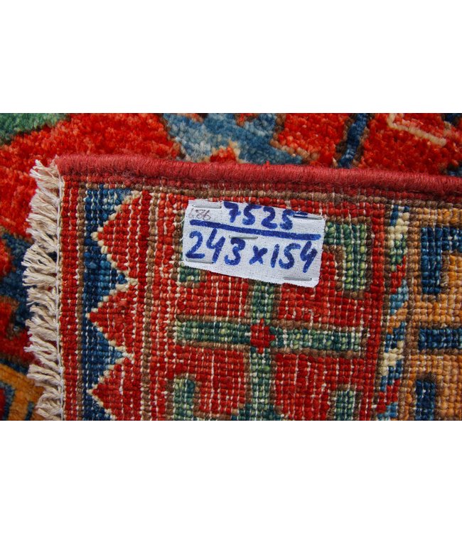243x154 cm Kazak Rug Fine Hand knotted  Wool Oriental Carpet