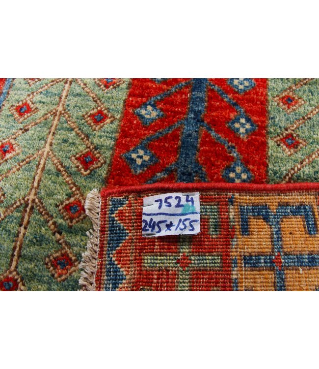 245x155 cm kazak tapijt fijn  Handgeknoopt wol