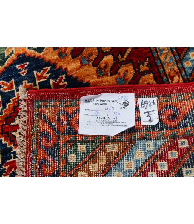 243x169 cm Kazak Rug Fine Hand knotted  Wool Oriental Carpet