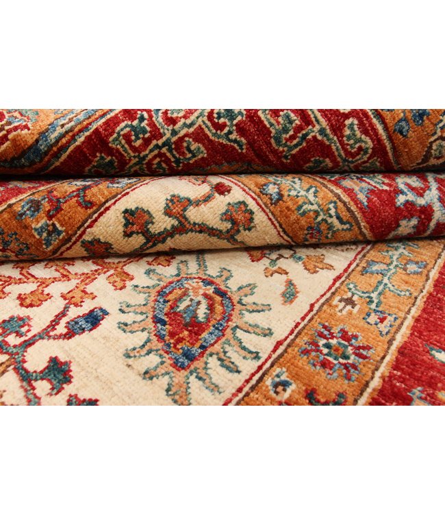 242x168 cm Kazak Rug Fine Hand knotted  Wool Oriental Carpet