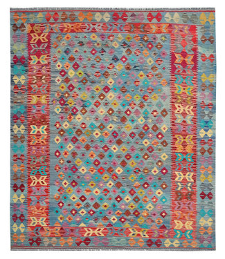 Hand Woven Afghan Wool Kilim Area Rug 6'33X5'01