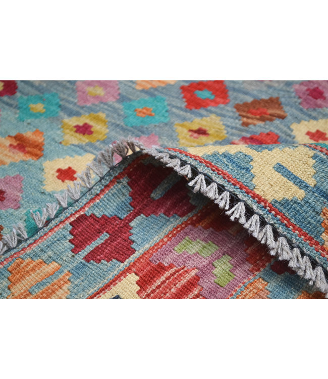 Handgewebte Orientalisch Wolle Kelim Teppich 193X153 cm