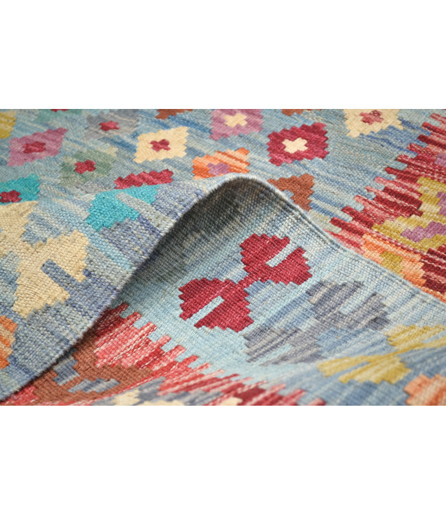 Hand Woven Afghan Wool Kilim Area Rug 6'33X5'01