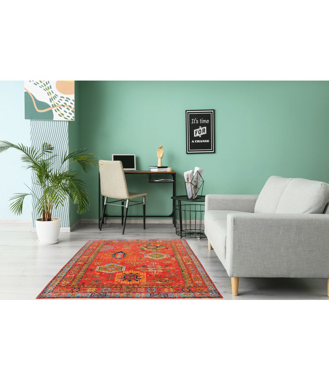 236x174 cm Kazak Rug Fine Hand knotted  Wool Oriental Carpet