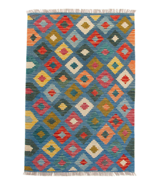 151x100 cm Handgewebte Orientalisch Wolle Kelim Teppich