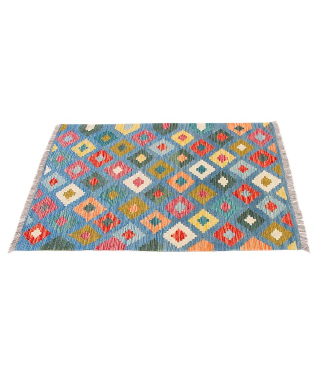 151x100 cm Handgewebte Orientalisch Wolle Kelim Teppich