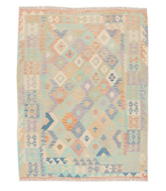 195x150 cm Hand Woven Afghan Wool Kilim Area Rug