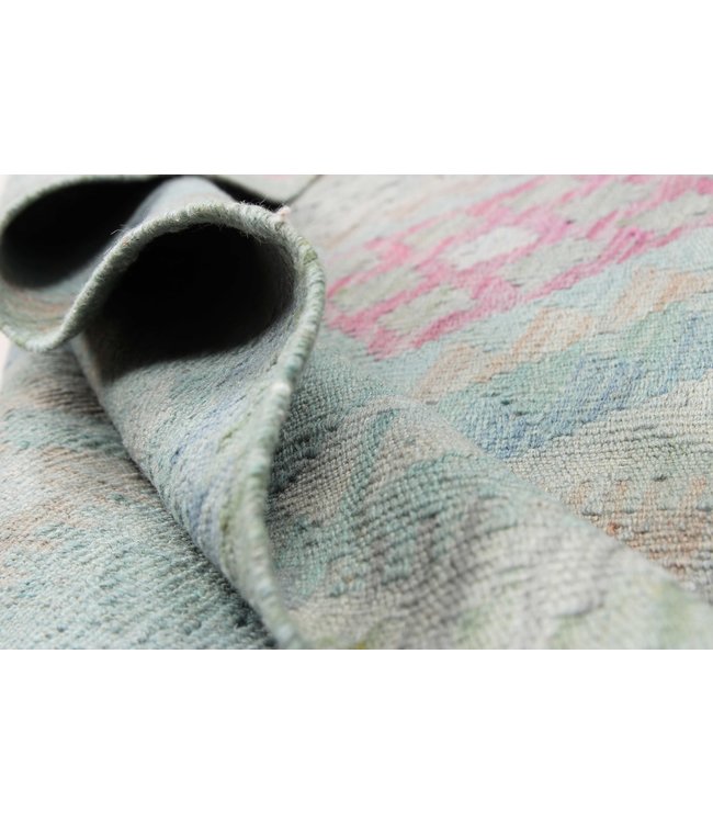 198x148 cm Handgemaakt Oosters Kelim Wol Vloerkleed