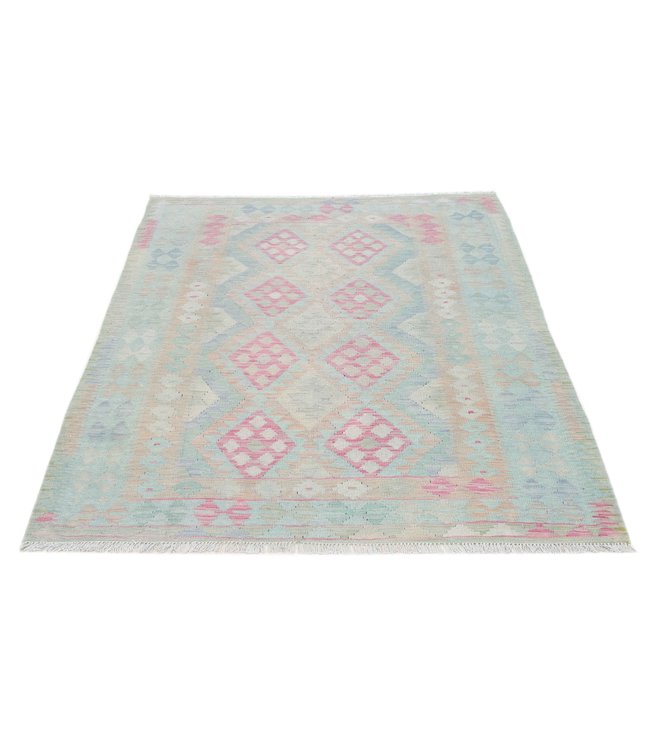 198x148 cm Hand Woven Afghan Wool Kilim Area Rug