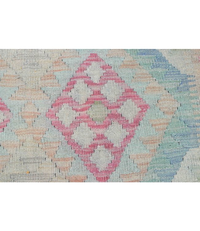 198x148 cm Handgemaakt Oosters Kelim Wol Vloerkleed