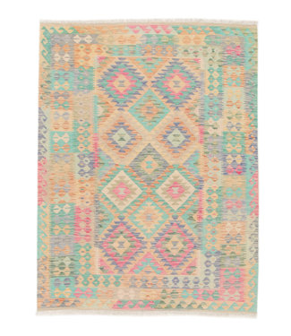 200x155 cm Hand Woven Afghan Wool Kilim Area Rug