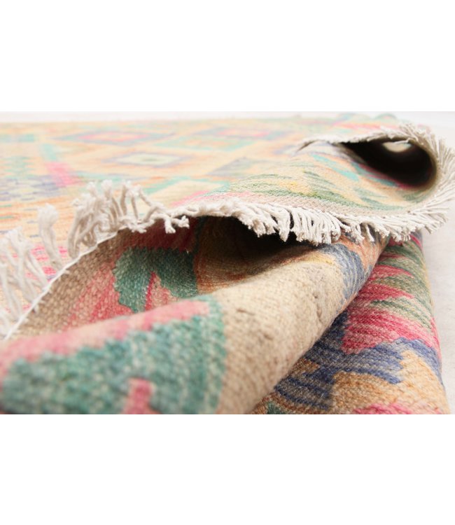 200x155 cm Hand Woven Afghan Wool Kilim Area Rug