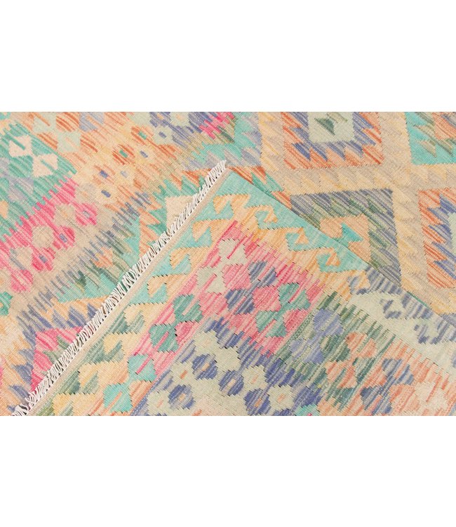 200x155 cm Handgewebte Orientalisch Wolle Kelim Teppich