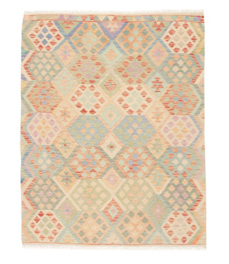 194x152 cm Handgewebte Orientalisch Wolle Kelim Teppich