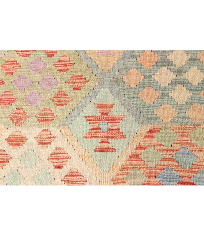 194x152 cm Handgewebte Orientalisch Wolle Kelim Teppich