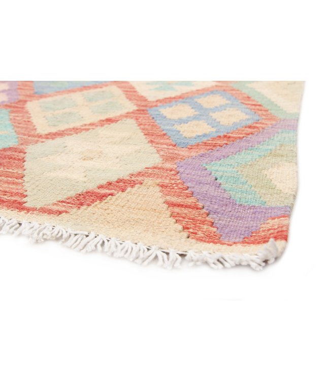 200x145 cm Handgewebte Orientalisch Wolle Kelim Teppich